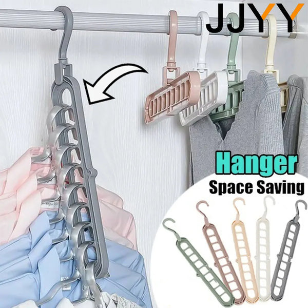 JJYY 9-hole Space Saving Hanger 360 Rotating Magic Hanger Multi-function Folding Magic Hanger Wardrobe Drying Clothes Clothes